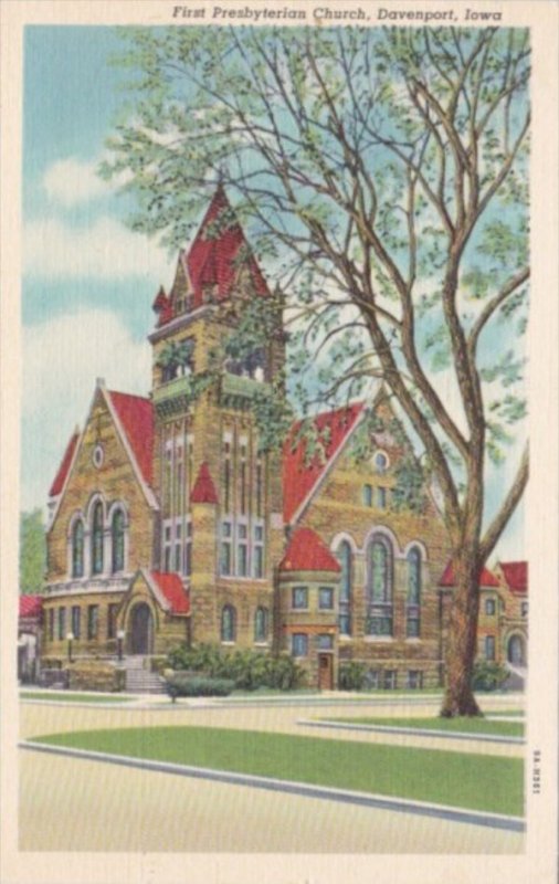 Church First Presbyterian Church Davenport Iowa 1939 Curteich