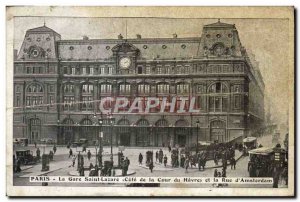 Old Postcard Paris Gare Saint Lazare Riviera Court Du Havre and Rue d & # 39A...