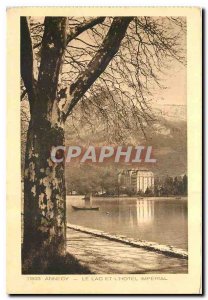 Old Postcard Annecy Lake and the Hotel Imperial