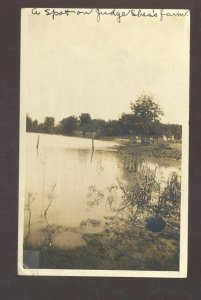 RPPC BARTLESVILLE OKLAHOMA JUDGE SHEA FARM LAKE 1914 REAL PHOTO POSTCARD