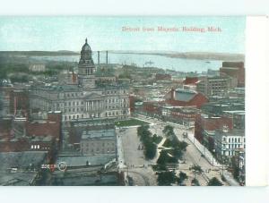 Unused Pre-1907 AERIAL VIEW FROM THE MAJESTIC BUILDING Detroit Michigan MI Q1370