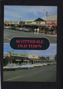 AZ Scottsdale Old Town Arizona Postcard Sphinx Date Ranch Old cars Shopping Ctr