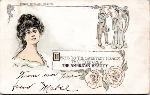 Postcard Albert Selige - Sweestest Flower that ever grew the American Beauty