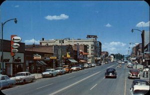 Moscow Idaho ID Classic 1950s Cars Truck Street Scene Vintage Postcard