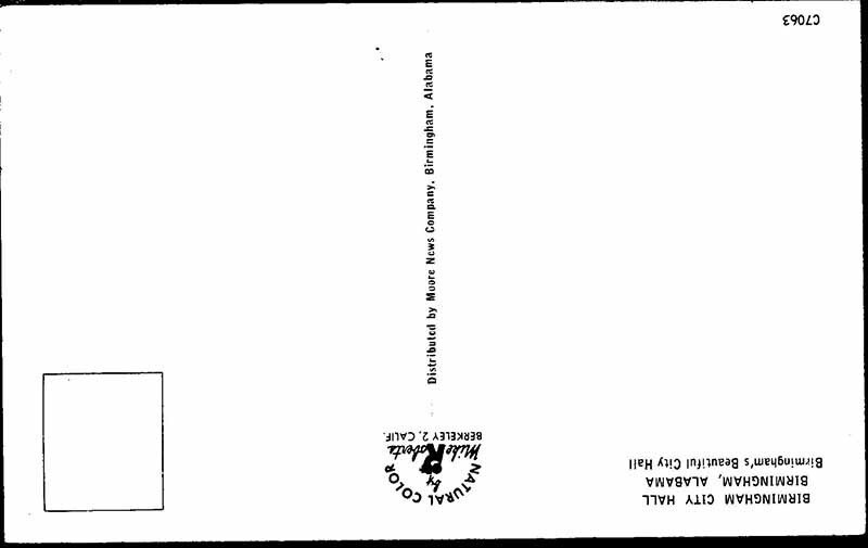 Postcard BUILDING SCENE Birmingham Alabama AL AM7446