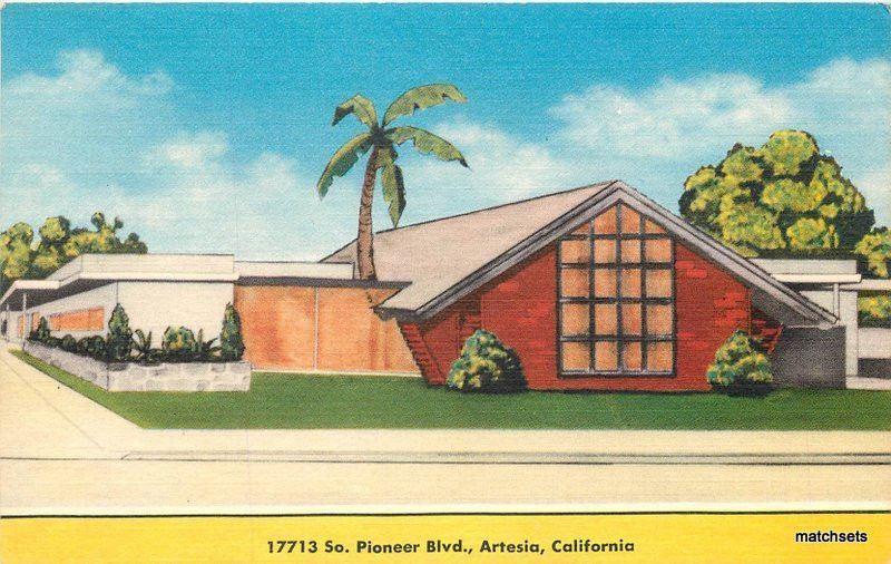 1950s Artesia California Mortuary Gallagher Young Garden Chapel Sayles Wilson