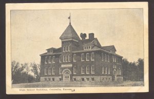 CENTRALIA KANSAS HIGH SCHOOL BUILDING 1907 VINTAGE POSTCARD