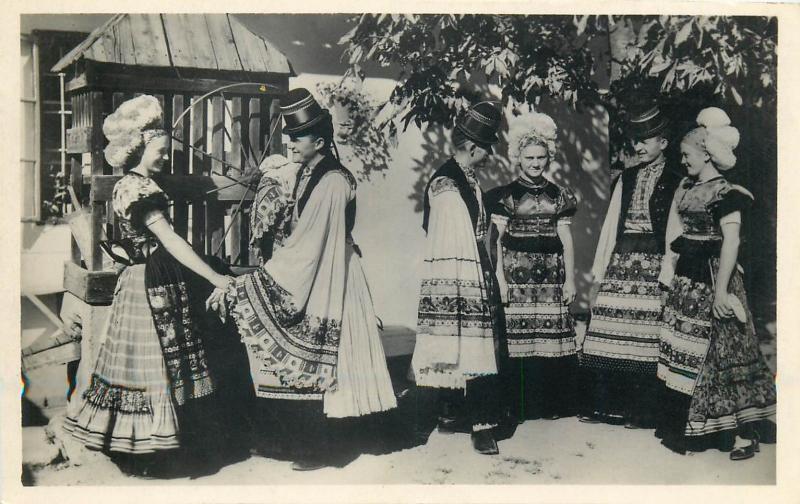 Hungary 1930s RPPC Folklore Costumes Populaires de Mezokovesd