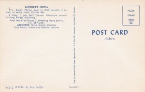 Canada Nova Scotia Amherst Letcher's Motel sk7135