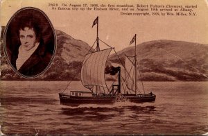 History Robert Fulton's First Steamboat Clermont Trip Up The Hudson 17 A...