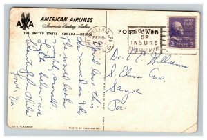 Vintage 1954 Advertising Postcard American Airlines DC-6 Flagship in Flight