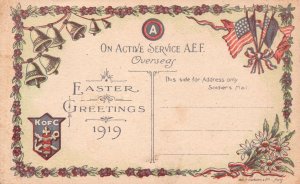 Postcard On Active Service AEE Write Home & Let The Joyous Easter Bells Ring