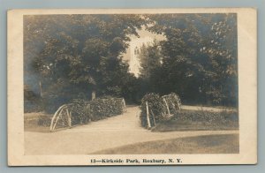 ROXBURY NY DELAWARE COUNTY KIRKSIDE PARK ANTIQUE REAL PHOTO POSTCARD RPPC 