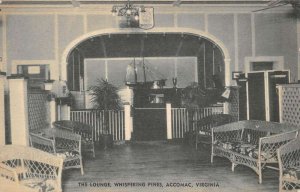 Accomac Virginia Whispering Pines,  The Lounge, Vintage Postcard U10886