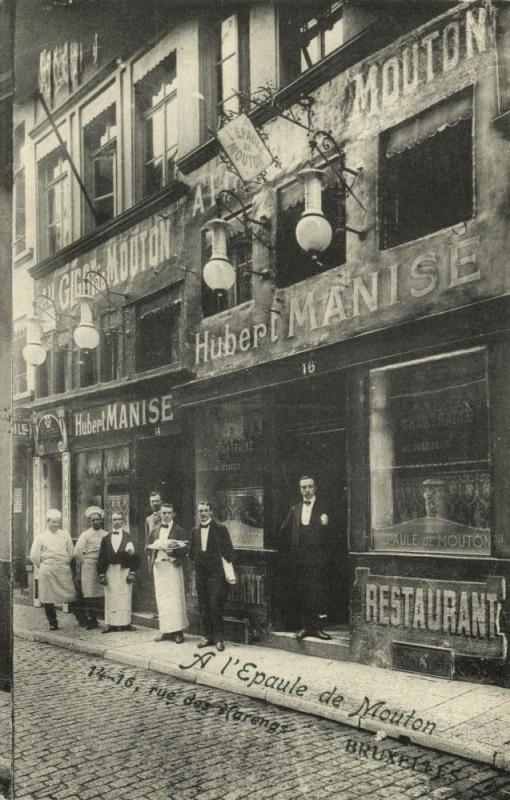 belgium, BRUSSELS BRUXELLES, A l'Epaule de Mouton Restaurant Hubert Manise 1910s
