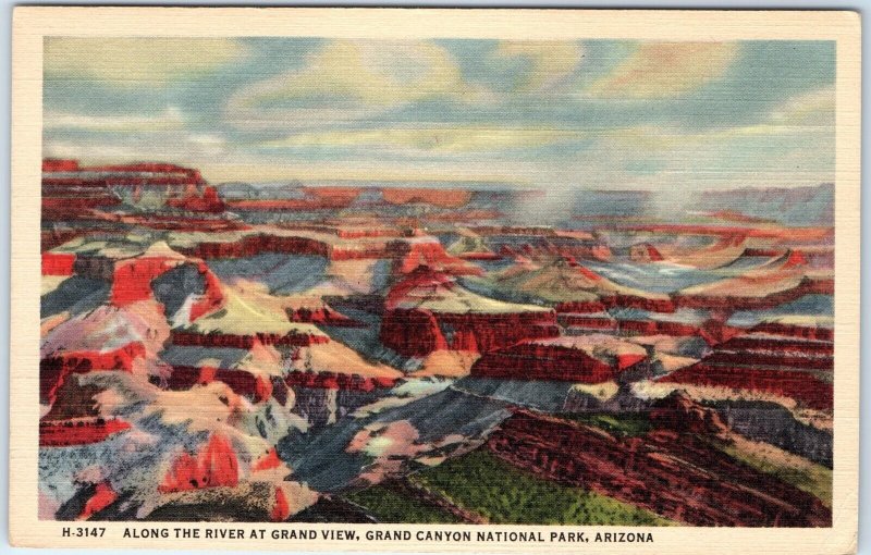 c1940s Grand Canyon, AZ River Fred Harvey Charles Higgins Titan Chasms Poem A291