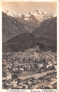 Interlaken Monch a Jungfrau Switzerland 1922 Real Photo 