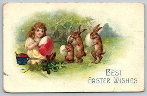 Best Easter Wishes Greetings Westerly Rhode Island Cancel Embossed Postcard 1909