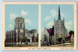 Port Arthur Ontario Canada Postcard St. Paul's United Church c1930's