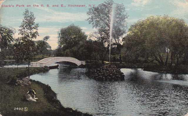 Fountain at Clark's Pond - Rochester, New York - pm 1913 - DB