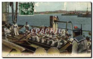 Old Postcard Scenes From year From Edge Shotgun On Board Ship D & # 39Un War