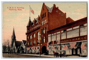 c1910 Y.M.C.A Building Corner of Main and Fox Street Fitchburg MA Postcard 
