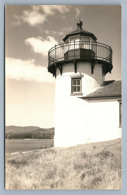 MT.DESERT ME BEAR ISLAND LIGHTHOUSE VINTAGE REAL PHOTO POSTCARD RPPC