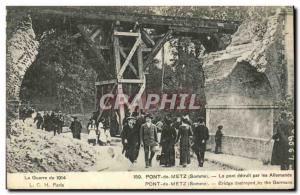 Old Postcard Army Metz Bridge The bridge destroyed by the Germans