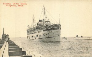 Saugatuck Michigan MI~Steamer Ship United States POSTCARD