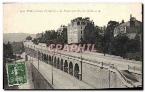 Old Postcard Pau Boulevard des Pyrenees