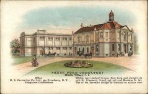 Middle Village Long Island NY Fresh Pond Crematory c1905 Postcard
