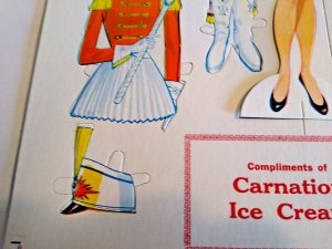 Carnation Ice Cream Paper Doll Betty Various Outfits On Original Header Card 