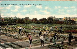 Boys Garden, National Cash Register Works, Dayton OH c1910 Vintage Postcard G54