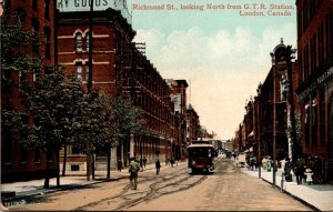 Canada Ontario London Trolley On Richmond Street Looking North From Grand Tru...