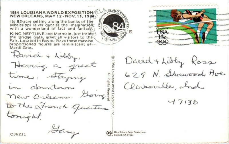 1984 Louisiana World Exposition New Orleans Louisiana Monorail Postcard