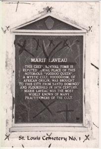 Marif Laveau VooDoo Queen, St Louis Cenetery No. 1