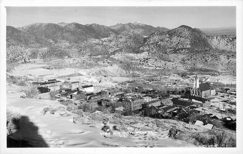 Airview Virginia City Nevada #V151 RPPC 1950s Photo Postcard 21-987