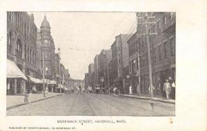 Haverhill Massachusetts Merrimack Street Scene Antique Postcard K71322