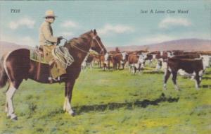 Cowboy On Horseback Just A Lone Cow Hand