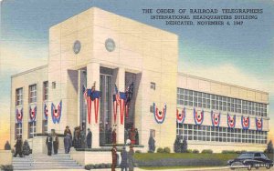 Order of Railroad Telegraphers Headquarters Cedar Rapids Iowa linen postcard