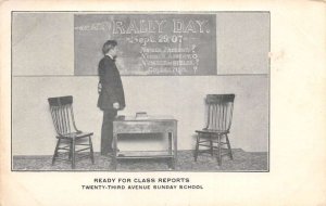 Rally Day Sunday School Classroom Interior Vintage Postcard AA74462