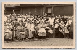 RPPC Liege Belgium Religious Celebration Priests Real Photo Postcard P24