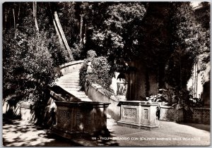 Tivoli - Paesaggio Con Scalinata Rampante Nella Villa Real Photo RPPC Postcard