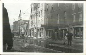 Waterford 1914 Town Hall Fire REPRINT c1960s Kodak Real Photo Postcard