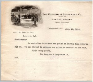 1915  Providence  Rhode Island  The Congdon & Carpenter Co.   Receipt   8 x 7