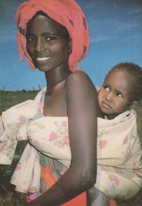 Borana Mother & Child Kenya Piggy Back African Rare Postcard