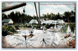 Birmingham Alabama Postcard Quarrying White Marble Exterior 1910 Vintage Antique