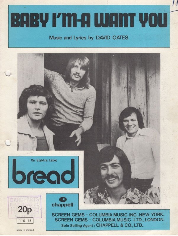 Bread Baby I'm A Want You Sheet Music