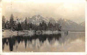 RPPC Mt. Tallac From Al-Tahoe Wharf LAKE TAHOE, CA 1920 Vintage Photo Postcard