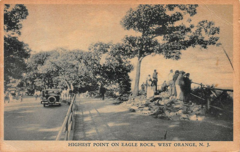 Highest Point On Eagle Rock, West Orange, N.J., Early Postcard, Used 